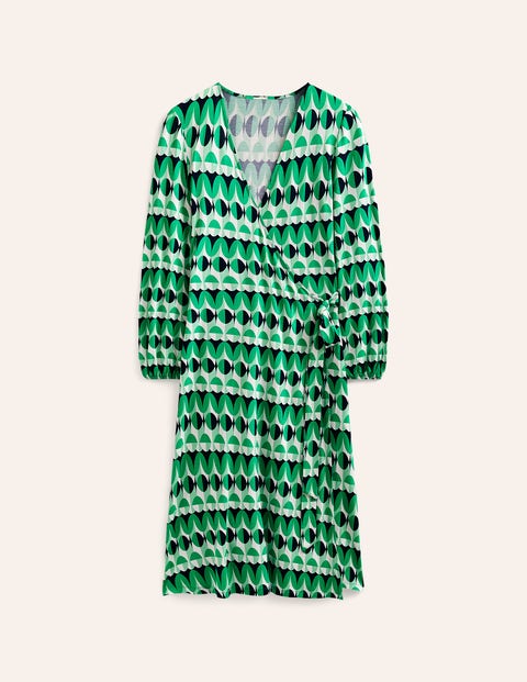 Joanna Jersey Midi Wrap Dress Green Women Boden