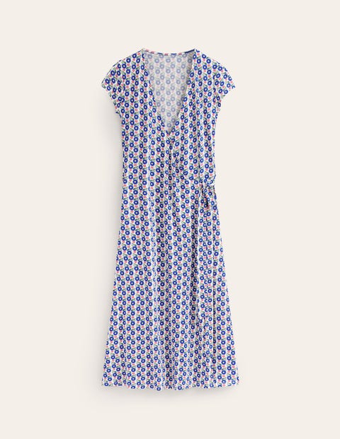 Joanna Cap Sleeve Wrap Dress Sweet Lilac Shells Boden EU