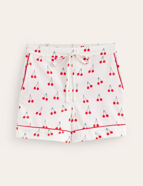 Schlafanzug-Shorts aus Baumwollsatin Damen Boden