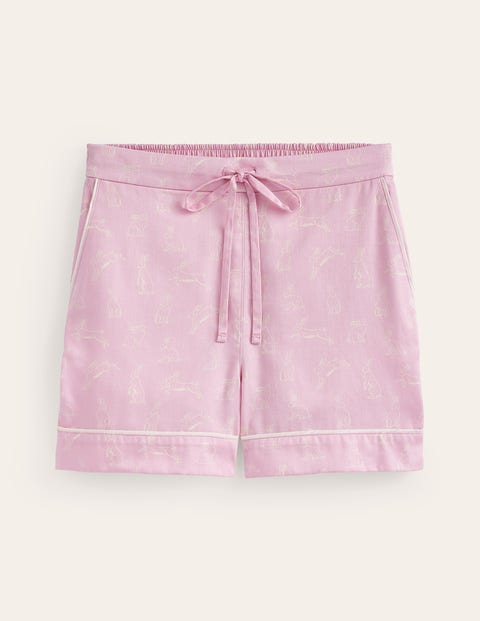 Schlafanzug-Shorts aus Baumwollsatin Damen Boden