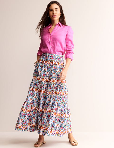 Buy online Pink Printed Flared Long Skirt from Skirts & Shorts for Women by  Aurelia for ₹1400 at 42% off | 2024 Limeroad.com