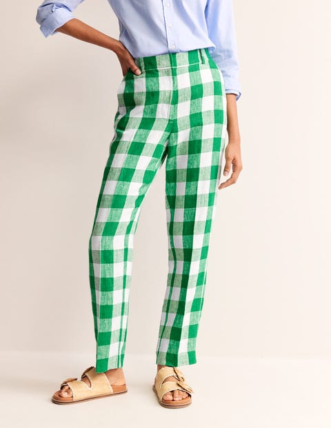 Full-Length Red/Green Check Brushed Plain-Weave Trousers | Intimissimi