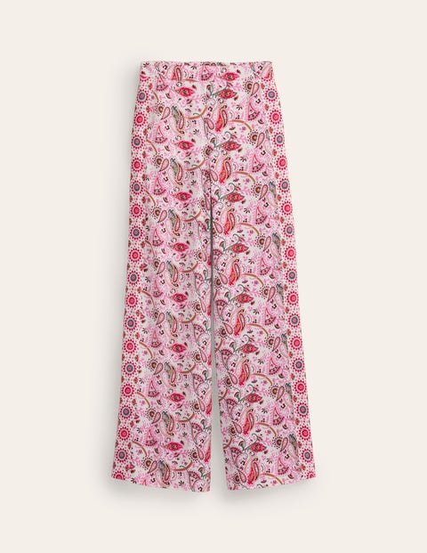 Palazzo Fluid Crepe Trousers White Women Boden
