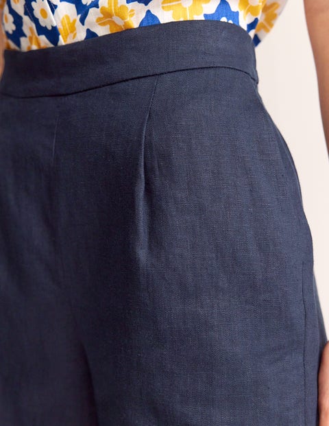 Hampstead Linen Shorts - Navy | Boden US