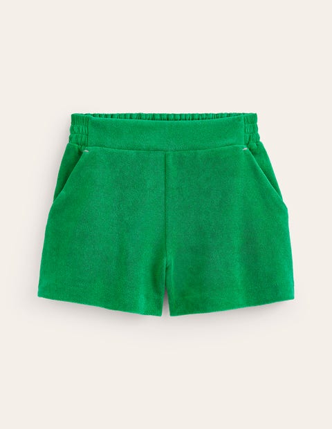 Frottee-Shorts Damen Boden, Grünes Tamburin