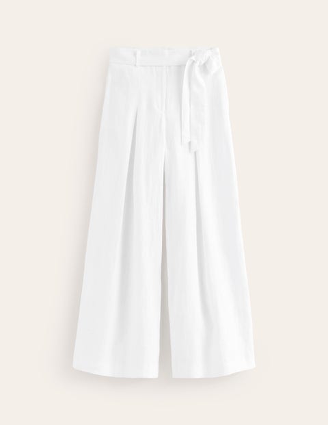 Boden Palazzo Linen Pants White Women