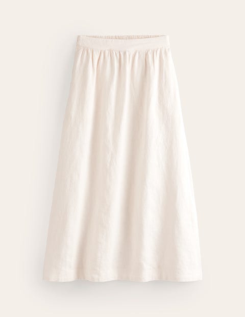 Florence Linen Midi Skirt White Women Boden
