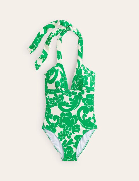 Ithaca Halter Swimsuit Green Women Boden
