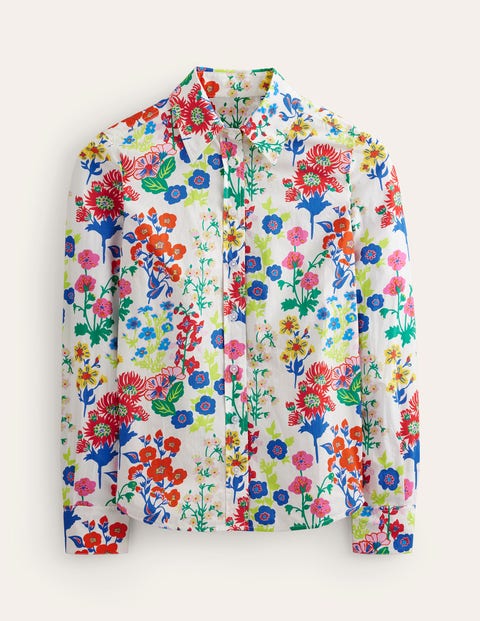 Shop Boden Sienna Cotton Shirt Multi, Wildflower Cluster Women