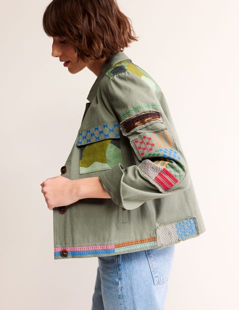 Islington Camo Jacket Khaki Boden UK
