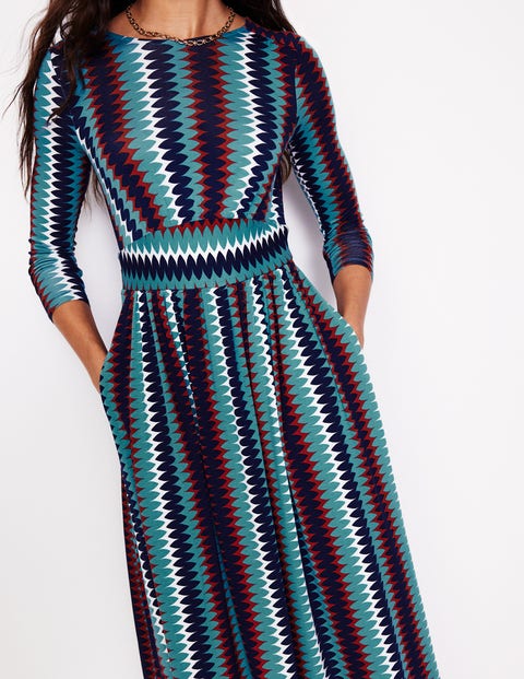 Thea Long Sleeve Jersey Dress - Multi ...