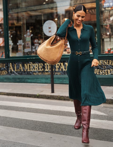 Rachel Knitted Shirt Dress Glade