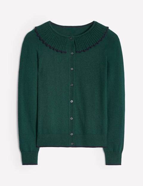 Frill Collared Cardigan - Glade Green | Boden US