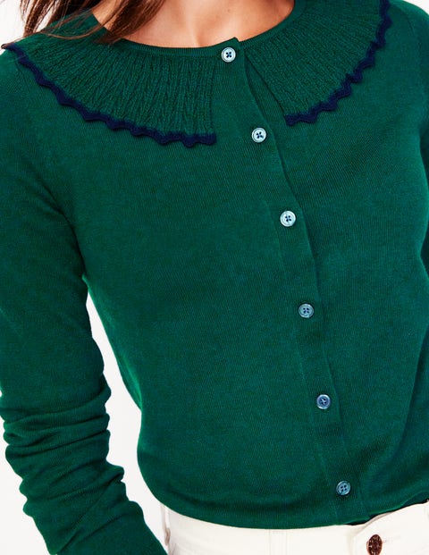 Frill Collared Cardigan - Glade Green | Boden US