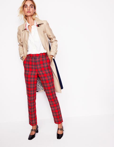 Red plaid trousers hotsell