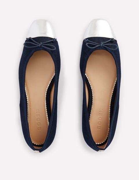 Toe Cap Ballet Flat Denim Boden US