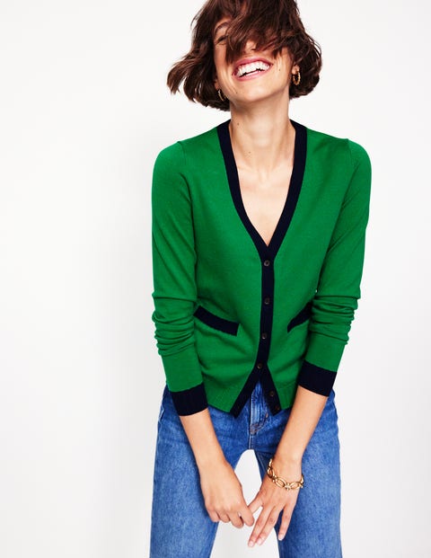 Emilia Shoulder Pad Cardigan in Midnight Navy main image 1