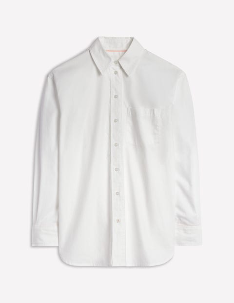 Boden Sadie Relaxed Cotton Shirt-white Oxford Female In White