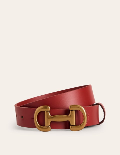 Boden Iris Snaffle-trim Leather Belt-red Female In Red