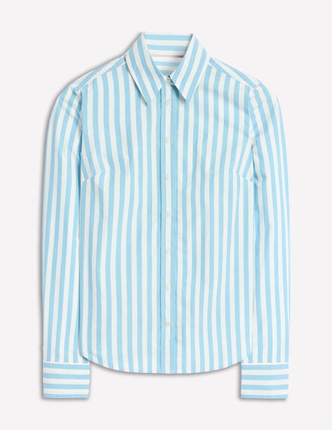 Boden Sienna Cotton Shirt-duck Egg Blue Stripe Female  In Blue