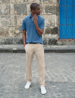 Relaxed Linen Trousers - Stone | Boden US