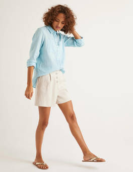 Bamburgh Shorts - Natural Linen | Boden US
