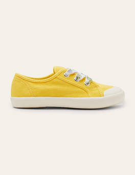Floral Lace Canvas Shoes - Sweetcorn Yellow | Boden US
