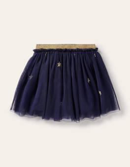 Appliqué Tulle Skirt - Starboard Blue Animals | Boden UK
