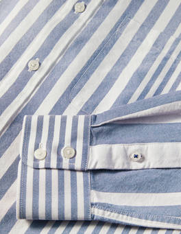 Modern Oxford Shirt - Snowdrop/Regal Blue Stripe | Boden US