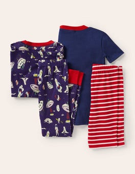 Space Twin Pack Pajamas - Starboard Blue Space | Boden US