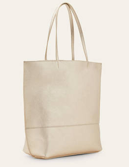 Leather Tote Bag - Pale Gold | Boden UK