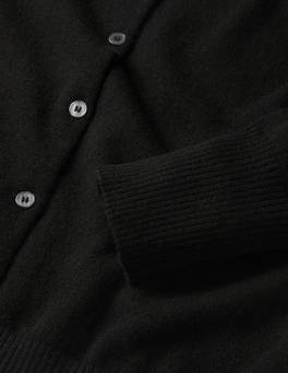 Cashmere Cropped Cardigan - Black | Boden US