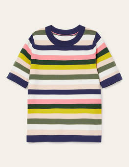Abingdon Knitted Tee - Multi Stripe | Boden US