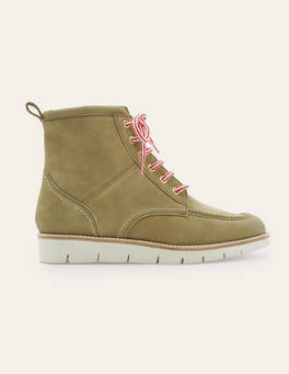 Seam Detail Lace-up Boots - Ground Ginger | Boden US