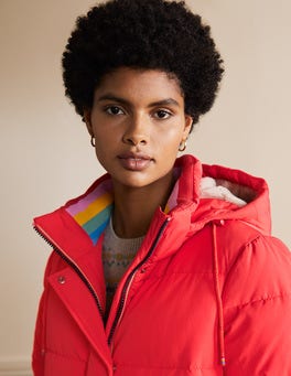 Skye Puffer Coat - Bright Coral | Boden US
