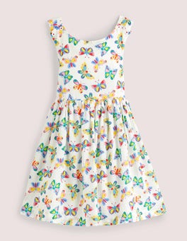 Cross-back Dress - Ivory Butterflies | Boden US