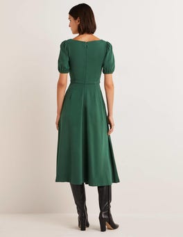 Short Sleeve Jersey Midi Dress - Hunter Green | Boden US