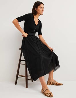Tulle Full Midi Skirt - Black | Boden UK