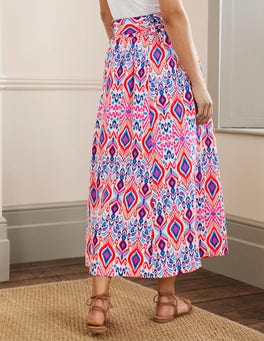 Rosemary Linen Midi Skirt - Ikat Paradise | Boden UK