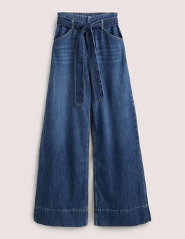 Belted Wide Leg Jeans - Mid Vintage