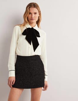 Bow Detail Classic Shirt - Ivory | Boden US