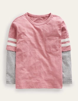 Lässiges T-Shirt mit Neonstreifen - Haferbeige Meliert/Neongelb | Boden DE | T-Shirts