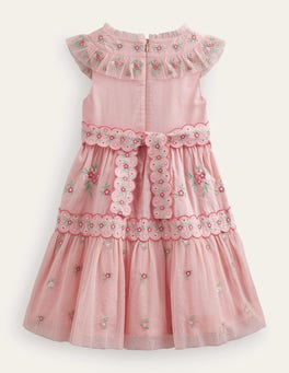 Embroidered Ditsy Tulle Dress - Provence Pink | Boden UK
