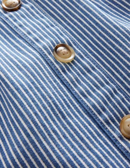 Denim Button Through Skirt - Indigo Ticking | Boden UK