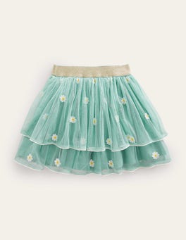 Embroidered Tulle Skirt - Hot Spring Daisy Embroidery | Boden US