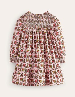 Shirred Cord Dress - French Pink Apple Orchard | Boden US