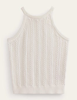 Débardeur Femme Transparent Blanc Ivoire - Taille M - Maille Fine Col V - Occasion Très Bon état