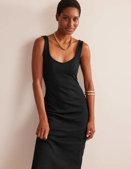 Strappy Rib Jersey Maxi Dress - Black | Boden US