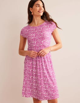 Amelie Jersey Dress - Phlox Pink, Oak Terrace | Boden US