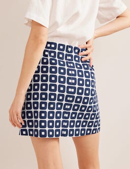 Textured A-Line Mini - French Navy and Ivory, Cube | Boden UK